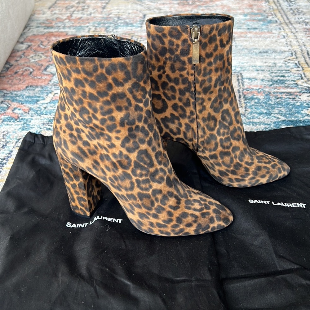 Saint Laurent Ankle Leopard booties